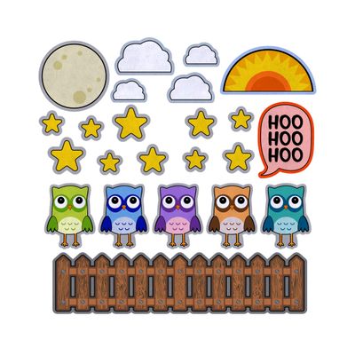 5 or 10 Little Owls Counting Nursery Rhyme Felt Play Art Set Flannel Board Story Storyboard Pieces