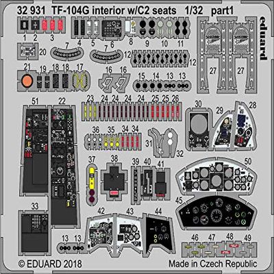 Eduard EDP32931 PhotoEtch 1:32-TF-104G Interior w/ C2 Seats