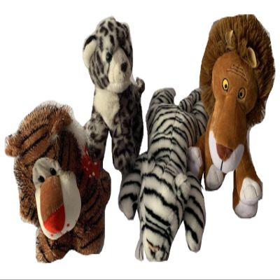 Aunt Sandy's Sewing Weighted Buddy, White Leopard, Tiger, Lion with 2 lbs, Weighted Stuffed Animal, Washable Plush Buddy