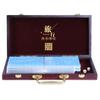 Erencook Miniature Chinese Mahjong Game Set with Foldable Table 144 Mini-Tiles, Case, and Accessories, Travel Set (Blue, 22MM) view 3