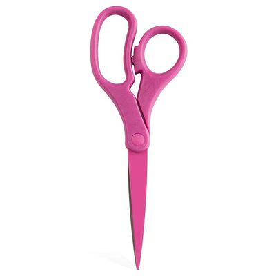 JAM PAPER Multi-Purpose Precision Scissors - 8 Inch - Fuchsia Pink - Ergonomic Handle & Stainless Steel Blades - Sold Individually