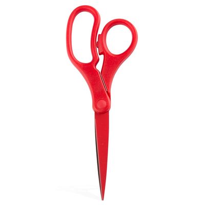 JAM PAPER Multi-Purpose Precision Scissors - 8 Inch - Red - Ergonomic Handle & Stainless Steel Blades - Sold Individually