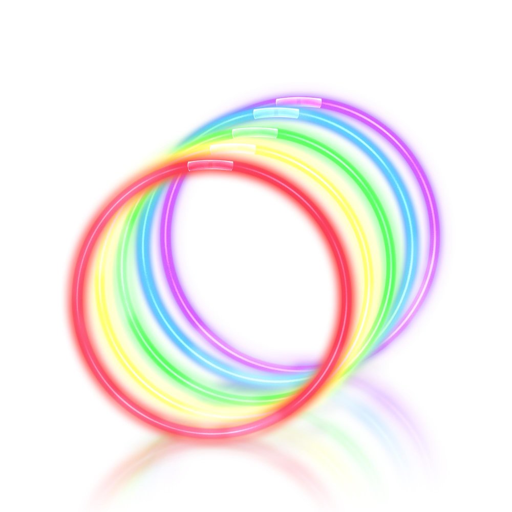Windy City Novelties 22 Glow Stick Necklaces 50 Pack for Summer Parties, Camping & July 4th Celebrations (Assorted)