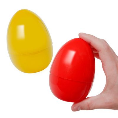 American Carnival Mart Empty Red & Yellow Plastic Easter Eggs 4" Tall 24 PACK
