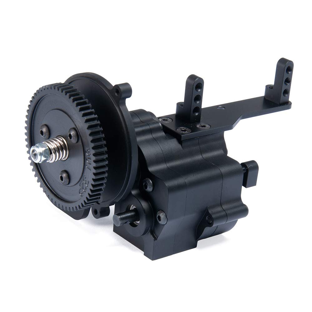 Aluminum 2 Speed Center Gearbox Transmission Case for 1/10 Axial Wraith 90018 90053 90048 RC Crawler Accessories, Black