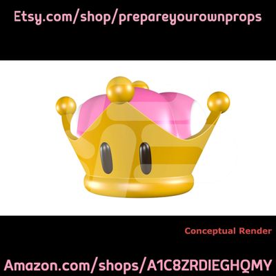 3D Printed Super Crown kit (Bowsette Peachette)
