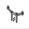 Aluminum Rear Body Mount & Post For Arrma 1:10 Granite 4X4 / Big Rock Crew Cab 4X4 3S / Big Rock 4X4 V3 3S - 1Pc Set Gray Silver view 1