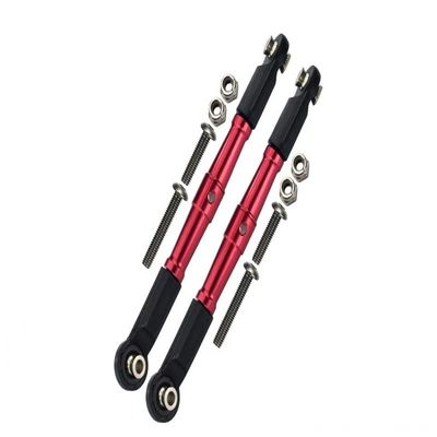 1/10 Baja Rey 4WD Desert Truck (LOS03008) Upgrade Parts Aluminum Front Turnbuckle For Steering - 1Pr Set Red