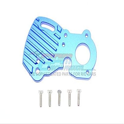 GPM For Traxxas E-Revo 2.0 VXL Brushless (86086-4) Upgrade Parts Aluminum Motor Plate With Heat Sink Fins - 1Pc Set Blue