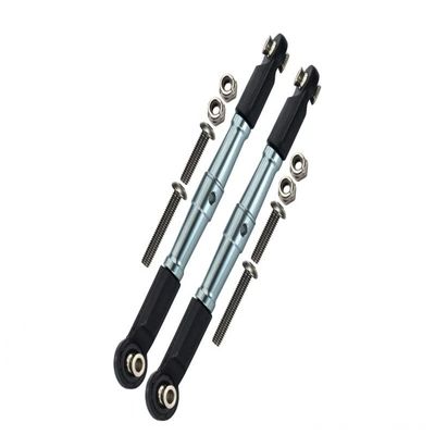 1/10 Baja Rey 4WD Desert Truck (LOS03008) Upgrade Parts Aluminum Front Turnbuckle for Steering - 1Pr Set Gray Silver
