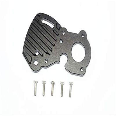 GPM For Traxxas E-Revo 2.0 VXL Brushless (86086-4) Upgrade Parts Aluminum Motor Plate With Heat Sink Fins - 1Pc Set Black