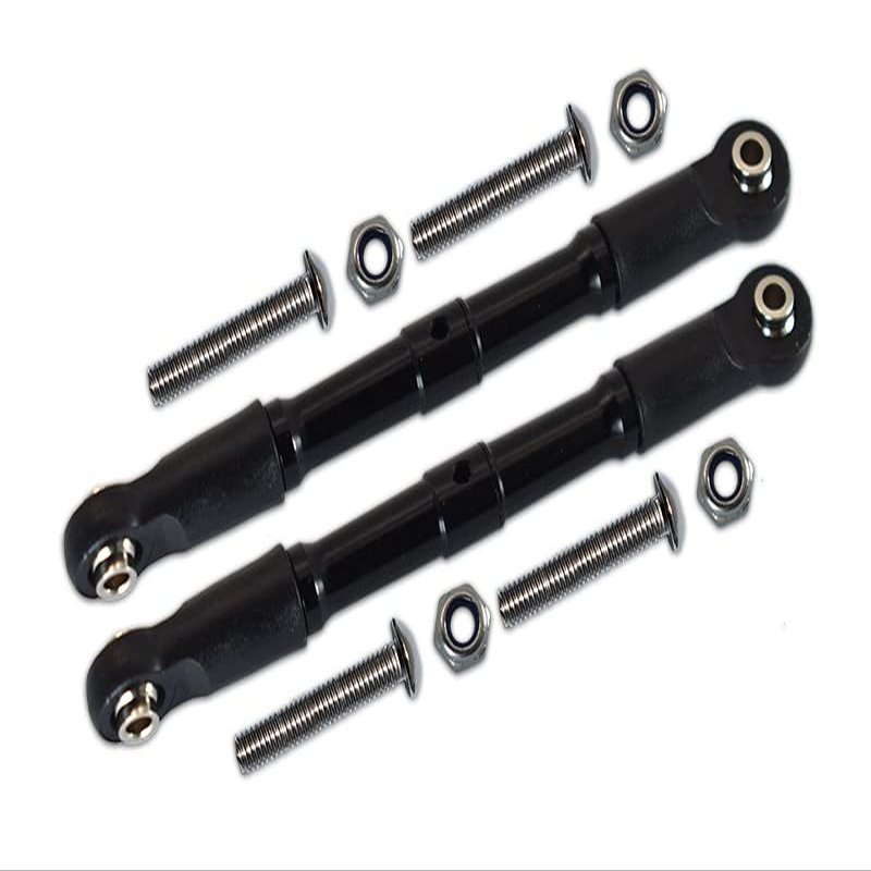 1:10 Rock Rey LOS03009 / Hammer Rey U4 LOS03030 Upgrade Parts Aluminum Front Turnbuckle For Steering - 1Pr Set Black