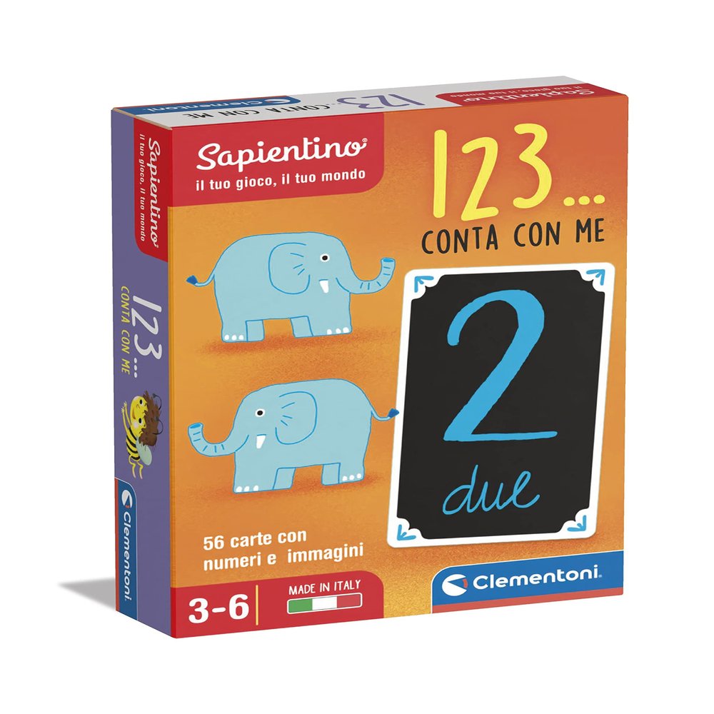 Clementoni 16134 16134-Sapientino-1,2,3.Count with me-Educational Game, Multi-Coloured