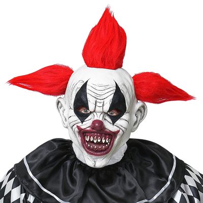 Horror Clown Full Head Mask W/hair