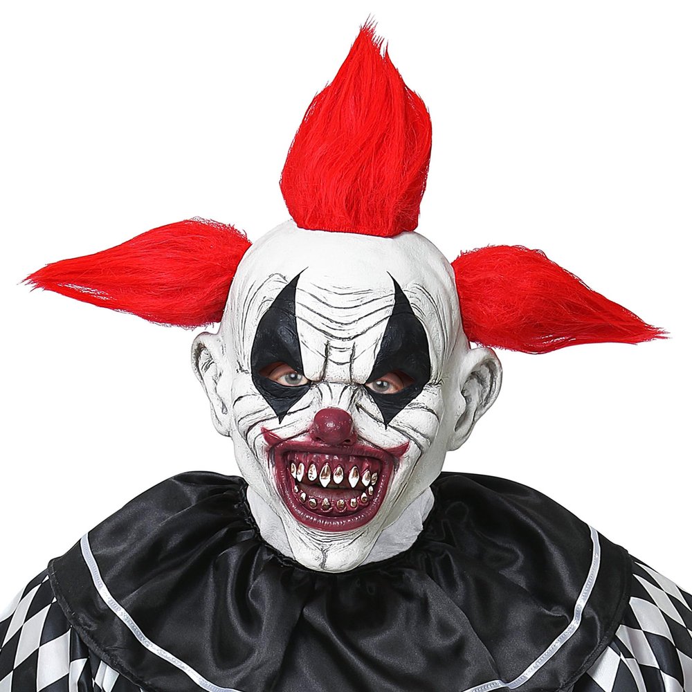 Horror Clown Full Head Mask W/hair