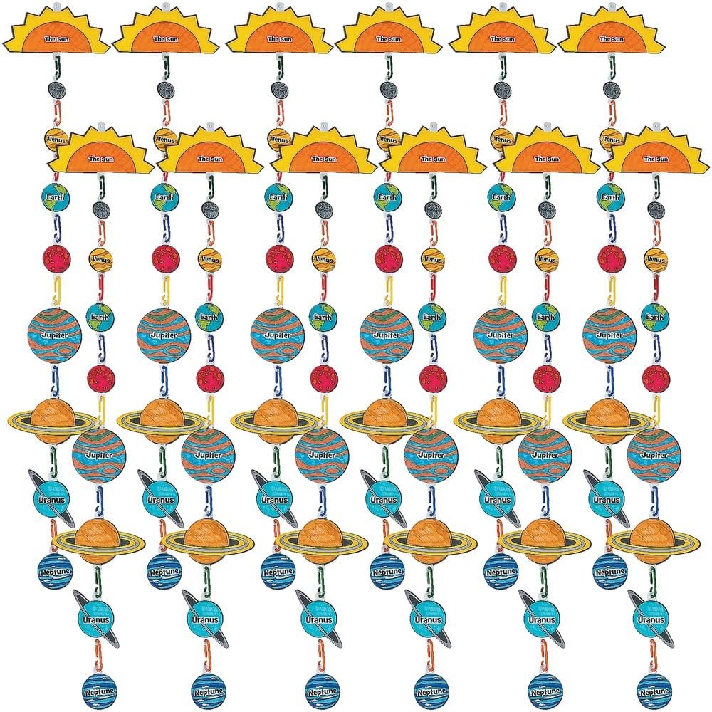 Fun Express Solar System Craft Kit - VBS Vacation Bible School Supplies/Decor- Educational and Learning Activities for Kids - 12 Pieces