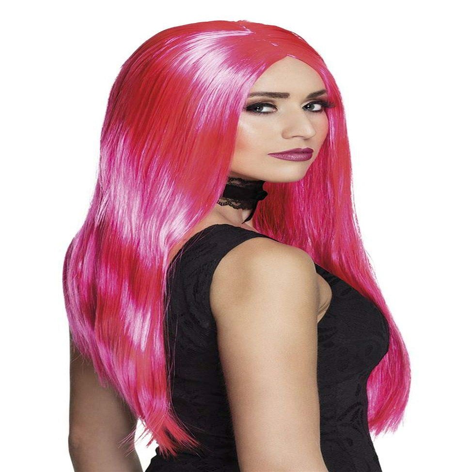 Boland 10130879 Wig Witch Neon Pink