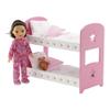 Emily Rose 14 Inch Doll Bunk Bed Set - Pink/White Wooden Furniture with 2 Complete Bedding Sets - Fits Wellie Wishers, Glitter Girls & 14 Dolls view 3