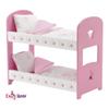 Emily Rose 14 Inch Doll Bunk Bed Set - Pink/White Wooden Furniture with 2 Complete Bedding Sets - Fits Wellie Wishers, Glitter Girls & 14 Dolls view 4