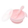 Bumkins Silicone Baby Bowl Feeding Set With Suction for Toddler, Includes Spoon and Lid, First Feeding Set, Essential for Led Weaning, 4 Months+, Pink view 1