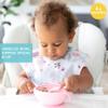 Bumkins Silicone Baby Bowl Feeding Set With Suction for Toddler, Includes Spoon and Lid, First Feeding Set, Essential for Led Weaning, 4 Months+, Pink view 2