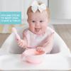Bumkins Silicone Baby Bowl Feeding Set With Suction for Toddler, Includes Spoon and Lid, First Feeding Set, Essential for Led Weaning, 4 Months+, Pink view 3