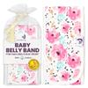 Organic Cotton Baby Belly Band, Wrap, Umbilical Cord Navel Belt, Binder for Infant Colic & Gas Relief, Newborn to 12 Months, by MEMEENO (Bloom) view 1