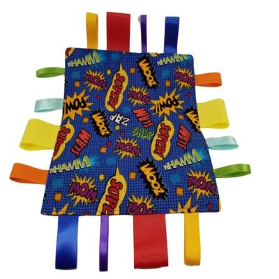 Comic Action Words Tag and Crinkle Square