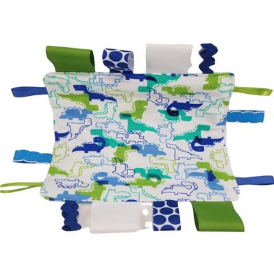 Blue & Green Dinosaurs and Crinkle Square