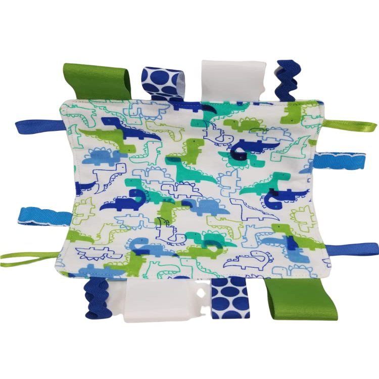Blue & Green Dinosaurs and Crinkle Square