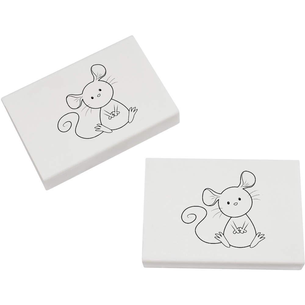 Azeeda 2 x 45mm 'Mouse' Erasers/Rubbers (ER00020209)