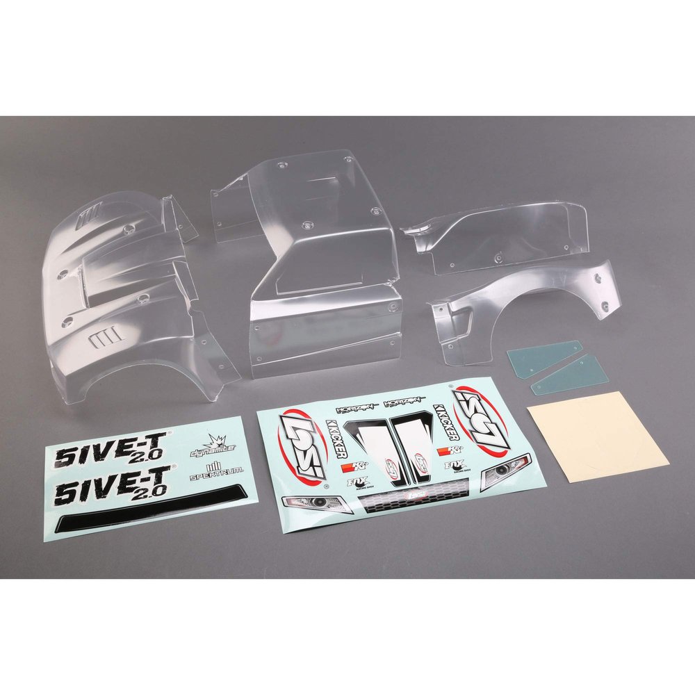 Losi 1/5 Clear Body Complete Body Set: 5IVE-T 2.0, LOS350006