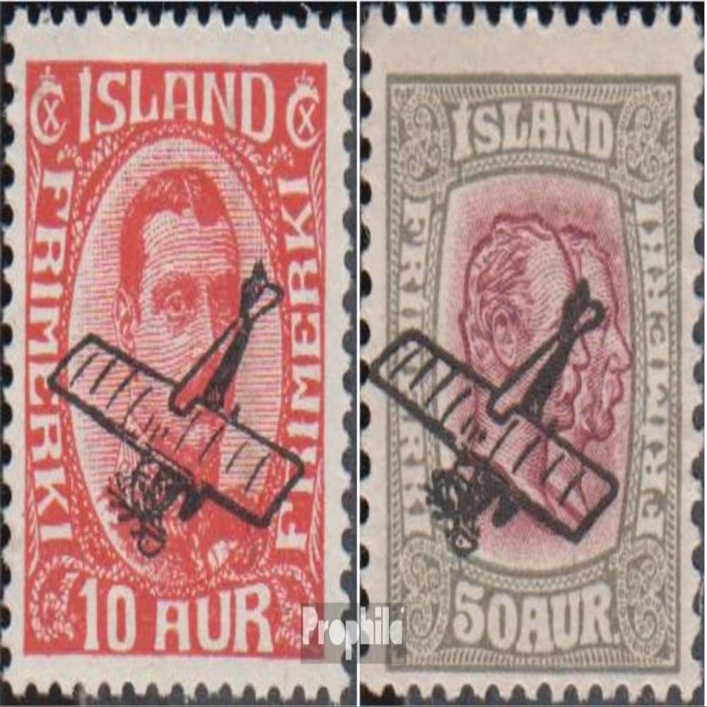 Iceland 122-123 (Complete.Issue.) unmounted Mint/Never hinged ** MNH 1928 Airmail (Stamps for Collectors) Airplanes/Balloons/Zeppelins/Aviation