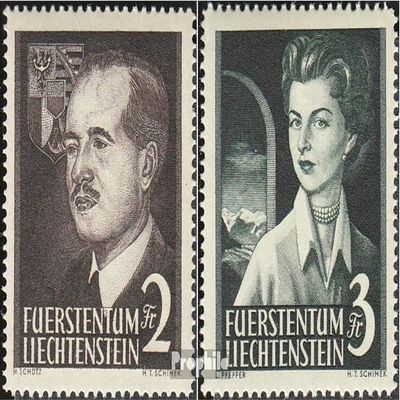 Liechtenstein 332-333 (Complete.Issue.) unmounted Mint/Never hinged ** MNH 1955 Princely (Stamps for Collectors)