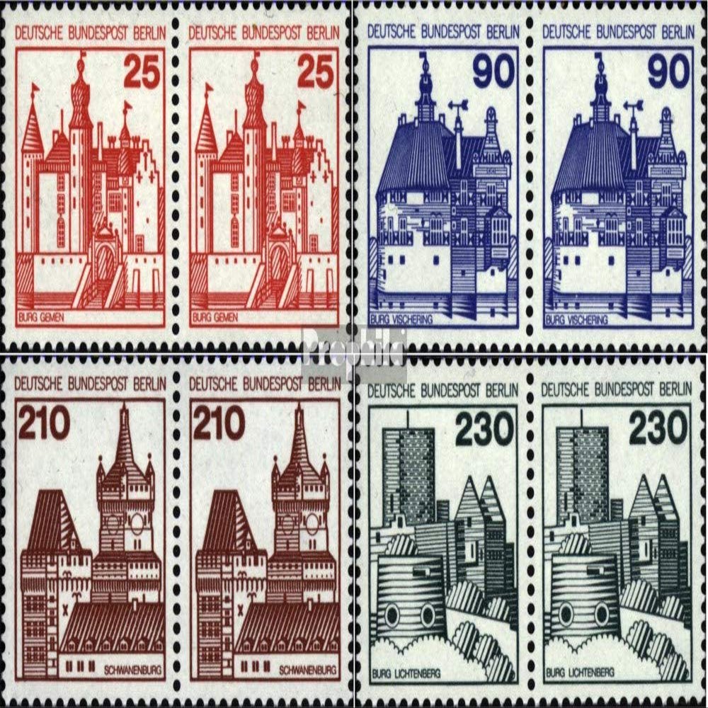Berlin (West) 587wP-590wP Horizontal Couples (Complete.Issue.) unmounted Mint/Never hinged ** MNH 1978 Fortresses and Castles (Stamps for Collectors)