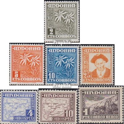 Andorra - Spanish Post 52-58 (Complete.Issue.) Volume 1951 completeett unmounted Mint/Never hinged ** MNH 1951 Symbols (Stamps for Collectors)