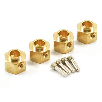 4Pcs 12mm Hex Brass Wheel Hubs Heavy Weights for 1:10 TRX-4 D90 Redcat Gen7 RC Crawler Accessories (11mm)