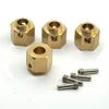 4Pcs 12mm Hex Brass Wheel Hubs Heavy Weights for 1:10 TRX-4 D90 Redcat Gen7 RC Crawler Accessories (11mm) view 3