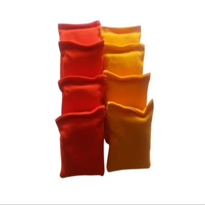 4 inch mini cornhole toss bags orange and yellow
