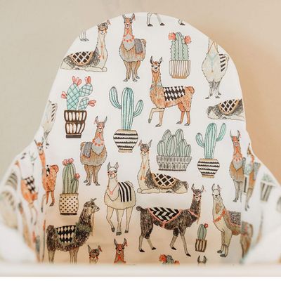High Chair Cover, Cushion Slipcover, Llama Baby Gift, First Birthday Accessories