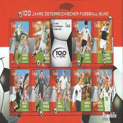 Austria 2460-2469 Sheetlet (Complete.Issue.) unmounted Mint/Never hinged ** MNH 2004 Football (Stamps for Collectors) Soccer