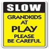 Slow Grandkids at Play Decal Children Kids Speed Limit Driving Traffic | Indoor/Outdoor | 9" Tall view 1