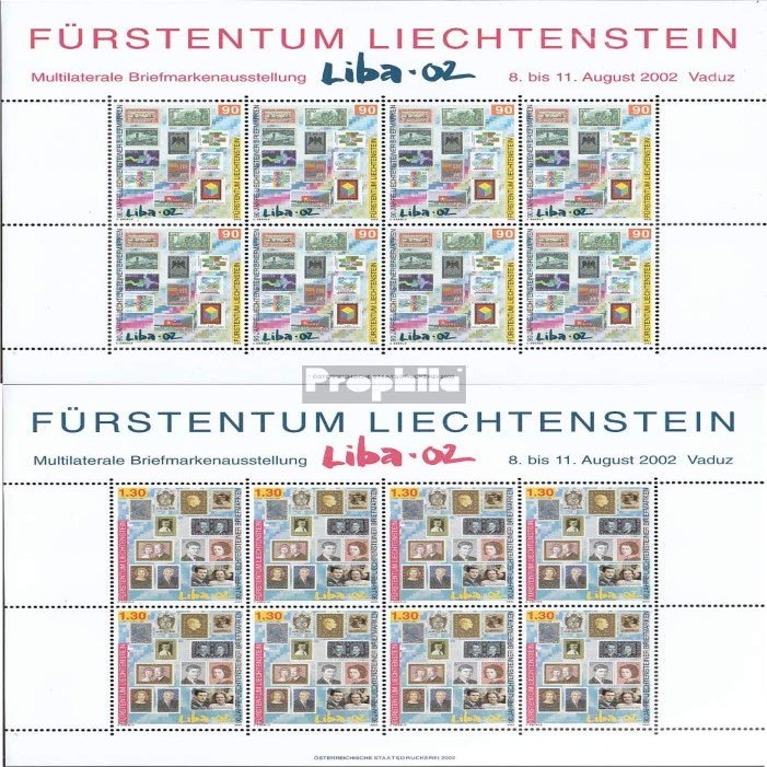 Liechtenstein 1297Klb-1298Klb Sheetlet (Complete.Issue.) unmounted Mint/Never hinged ** MNH 2002 LIBA (Stamps for Collectors) Stamp on Stamp