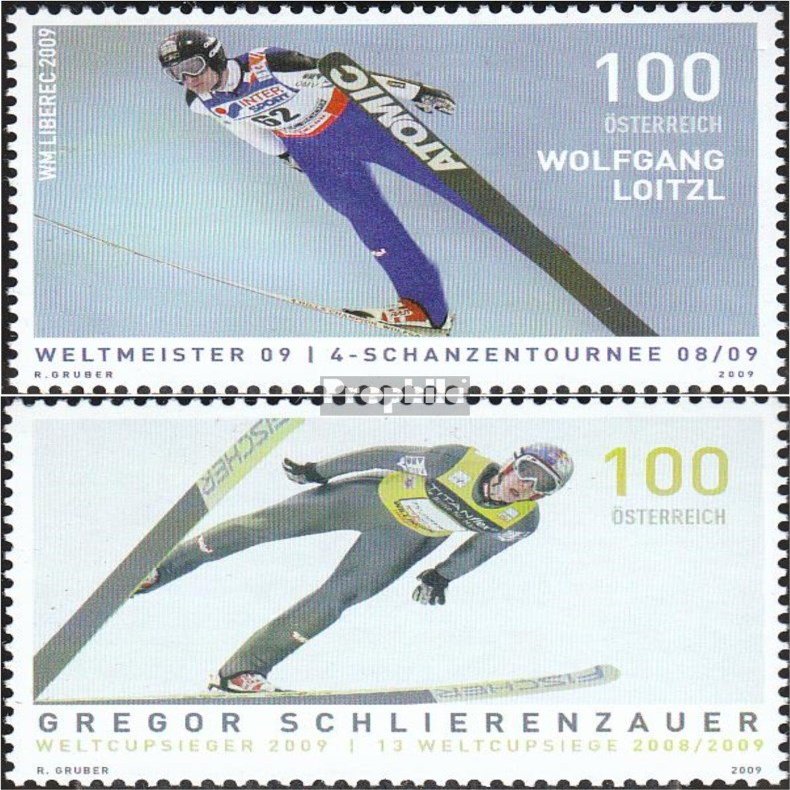 Austria 2831-2832 (Complete.Issue.) unmounted Mint/Never hinged ** MNH 2009 Skispringer (Stamps for Collectors) Winter Sports (Skiing/ice Hockey/Bobsleigh ...)