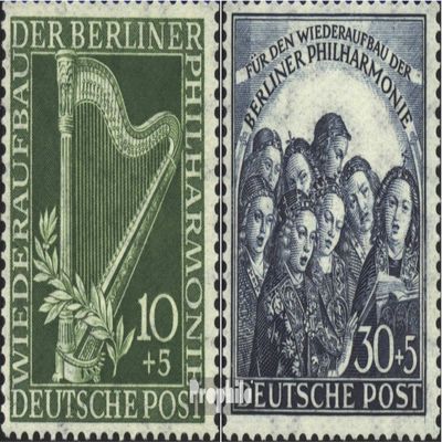 Berlin (West) 72-73 (Complete.Issue.) unmounted Mint/Never hinged ** MNH 1950 Philharmonic (Stamps for Collectors) Music/Dance