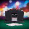 Relaxdays Leather Shuffling Machine for 4 Decks, Professional Card Shuffler, Electric, Black, 16 x 23.5 x 13.5 cm view 2