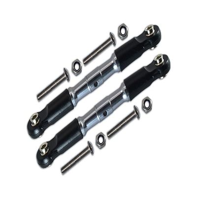 GPM For Losi 1:10 Rock Rey LOS03009 / Hammer Rey U4 LOS03030 Upgrade Parts Aluminum Adjustable Front Upper Arm With Tie Rod Design - 1Pr Set Gray Silver
