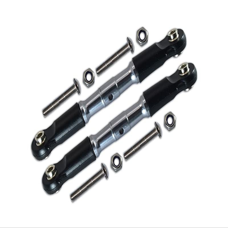 GPM For Losi 1:10 Rock Rey LOS03009 / Hammer Rey U4 LOS03030 Upgrade Parts Aluminum Adjustable Front Upper Arm With Tie Rod Design - 1Pr Set Gray Silver
