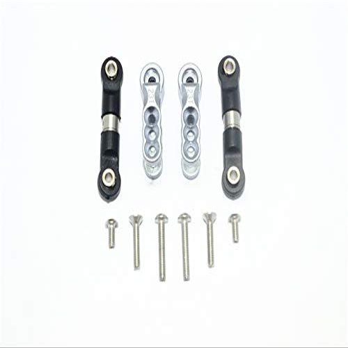 GPM For Traxxas E-Revo VXL 2.0 / E-Revo Brushless Upgrade Parts Aluminum 23T Servo Horn With Stainless Steel Adjustable Tie Rods - 10Pc Set Gray Silver