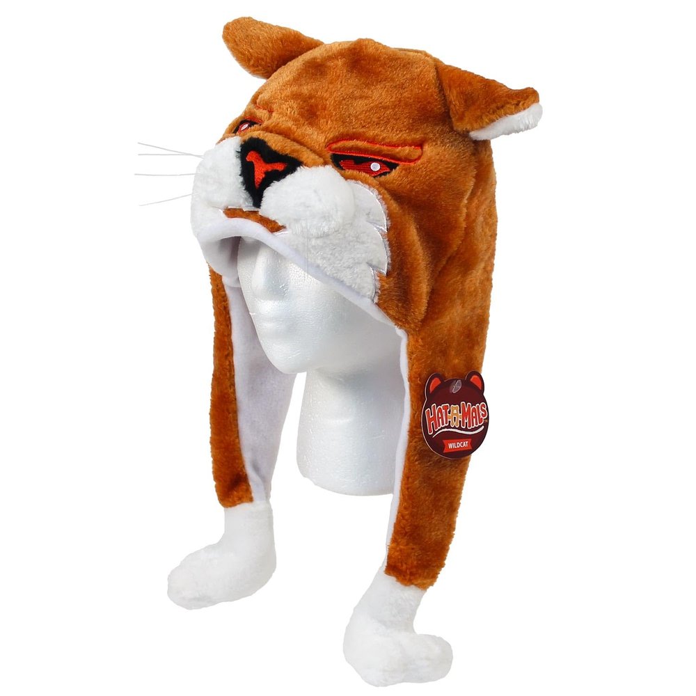 American Carnival Mart Hat-A-Mals Stuffed Plush Wildcat Hat Costume Accessory